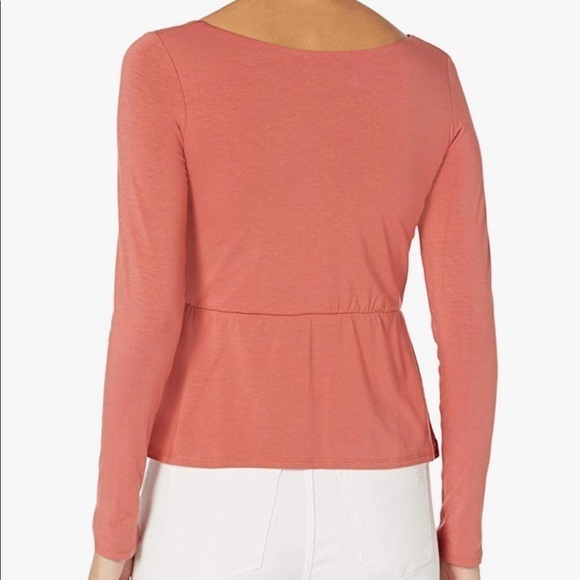 NWT Bailey 44 Jule Satin Draped Top Blouse in Coral Terracotta, XS - Picture 2 of 3
